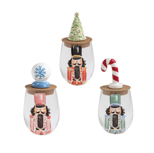 Nutcracker Wine Glass & Stopper Sets