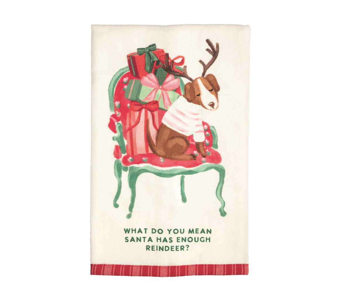 What Do You Mean Christmas Pet Pattern Hem Towel