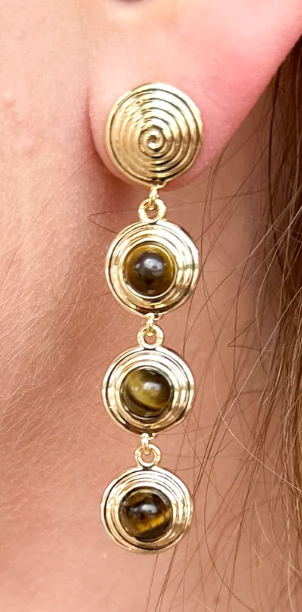Strata Linear Earrings in Tortoiseshell