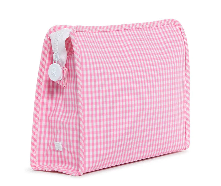 TRVL Roadie Large Zip Pouch - Gingham Pink