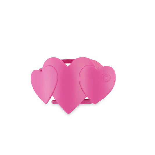 Pink Heart to Heart Tiny Flat Hair Clip - Tiny