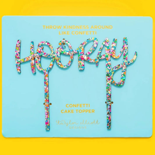 Hooray Colorful Cake Topper