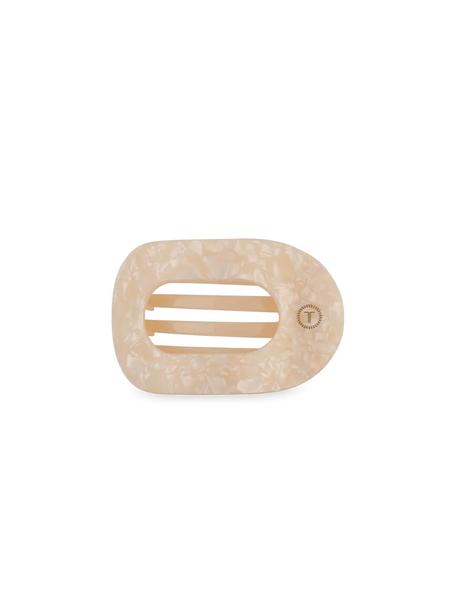 Almond Beige Flat Round Hair Clip