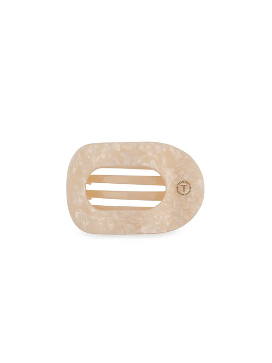 Almond Beige Flat Round Hair Clip