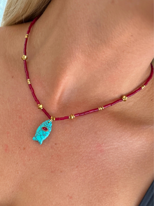 Sloane Necklace | Blue Fish