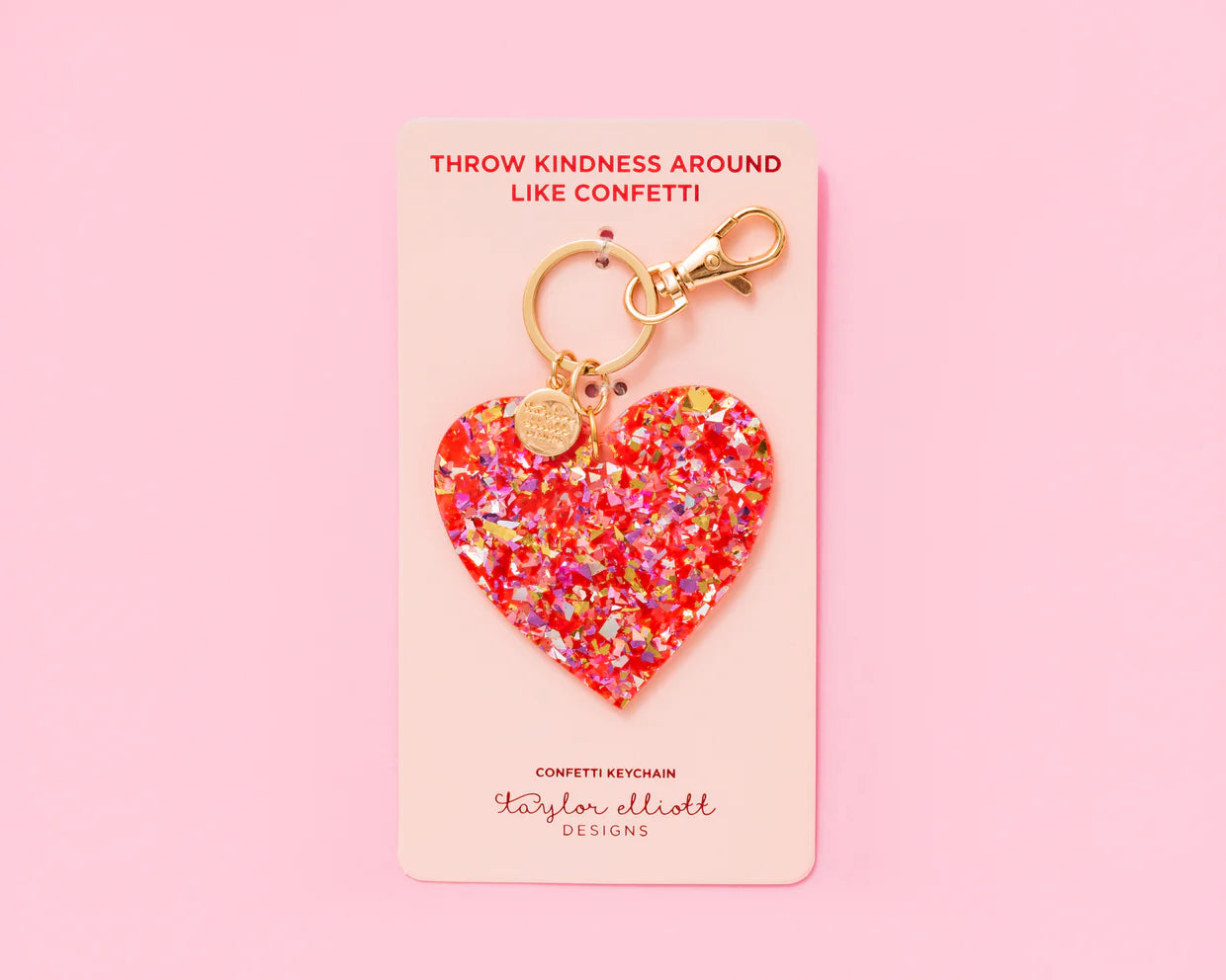 Vday Heart Confetti Keychain