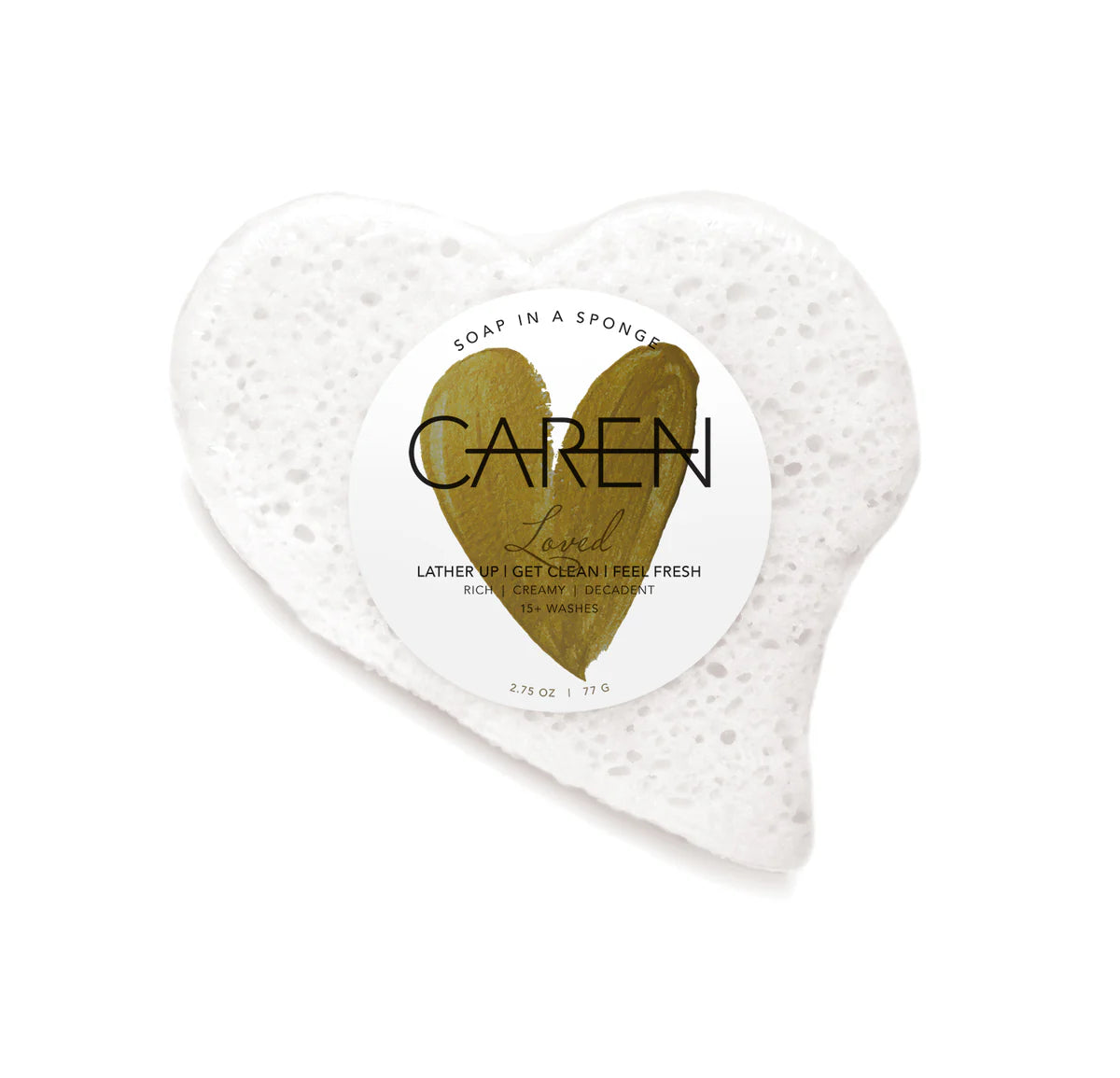 Caren Soap Sponge | Loved | White Heart