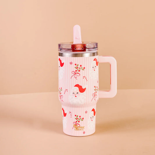Holly Jolly Santa 20 oz Lifestyle Flip Straw Tumbler