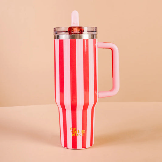 Peppermint Stripes 40 oz Lifestyle Flip Straw Tumbler