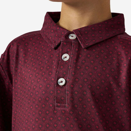 Youth Performance Polo | Vintage Helmets | Maroon