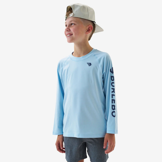 Youth Rash Guard | Baby Blue and Navy