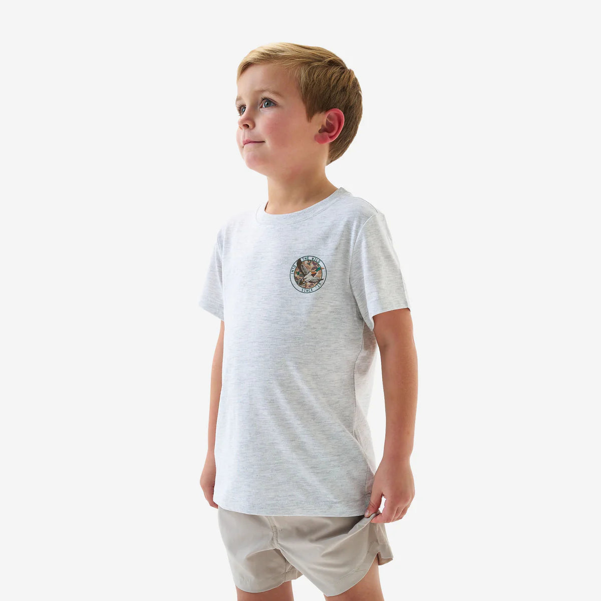 Youth Short Sleeve Tee | Camo Mallard Duck | Ash Grey
