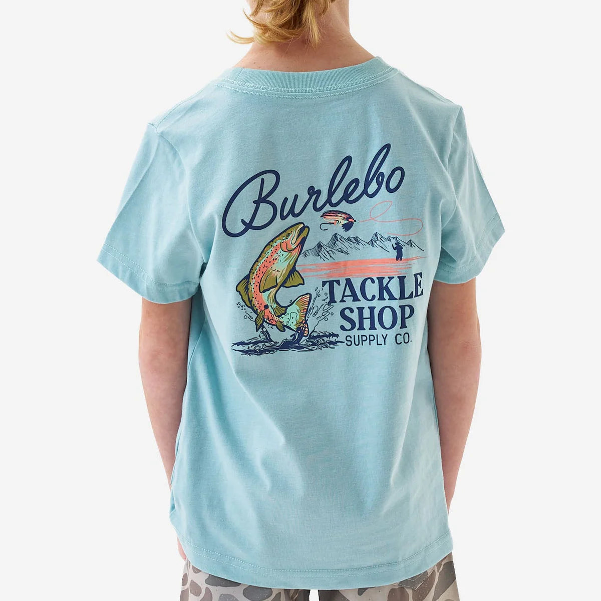 Youth Short Sleeve Tee | Tackle Shop | Sky Blue
