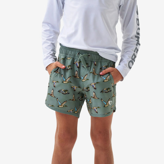 Youth Swim Trunk | Jumbo Mallards | Green