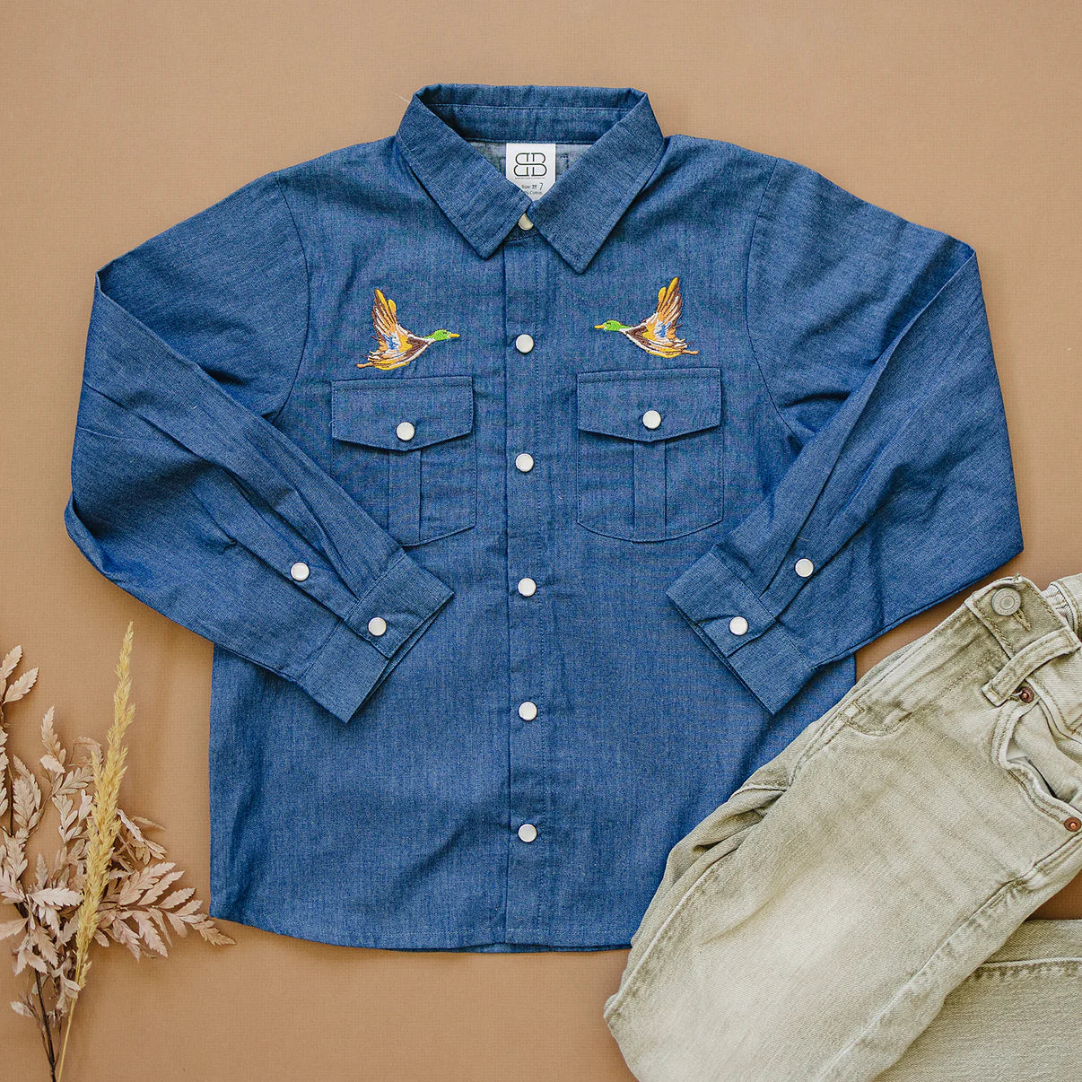 Redford Pearl Snap | Mallard Denim