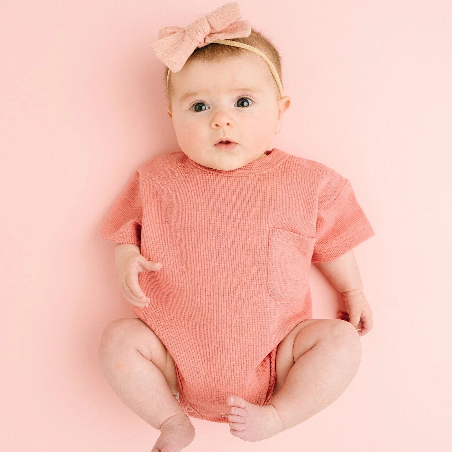 Rosebud Waffle Pocket Romper