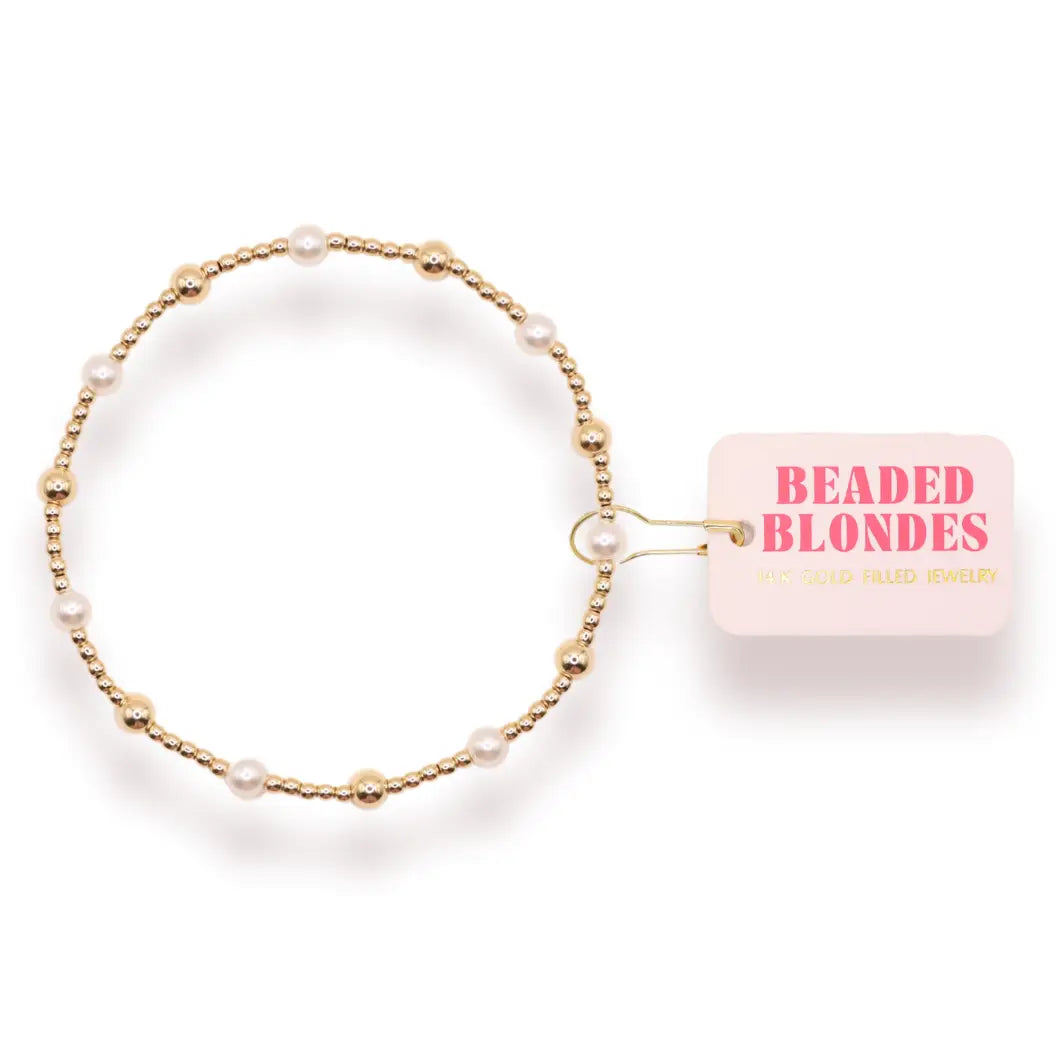 June Pearl + Gold Alternating Bracelet