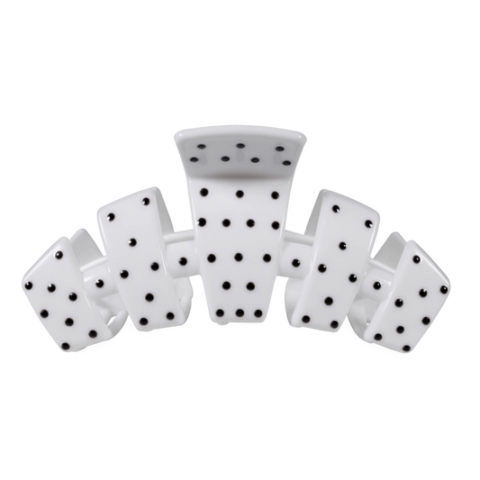 Classic White Polka Dot Party Large Claw Clip