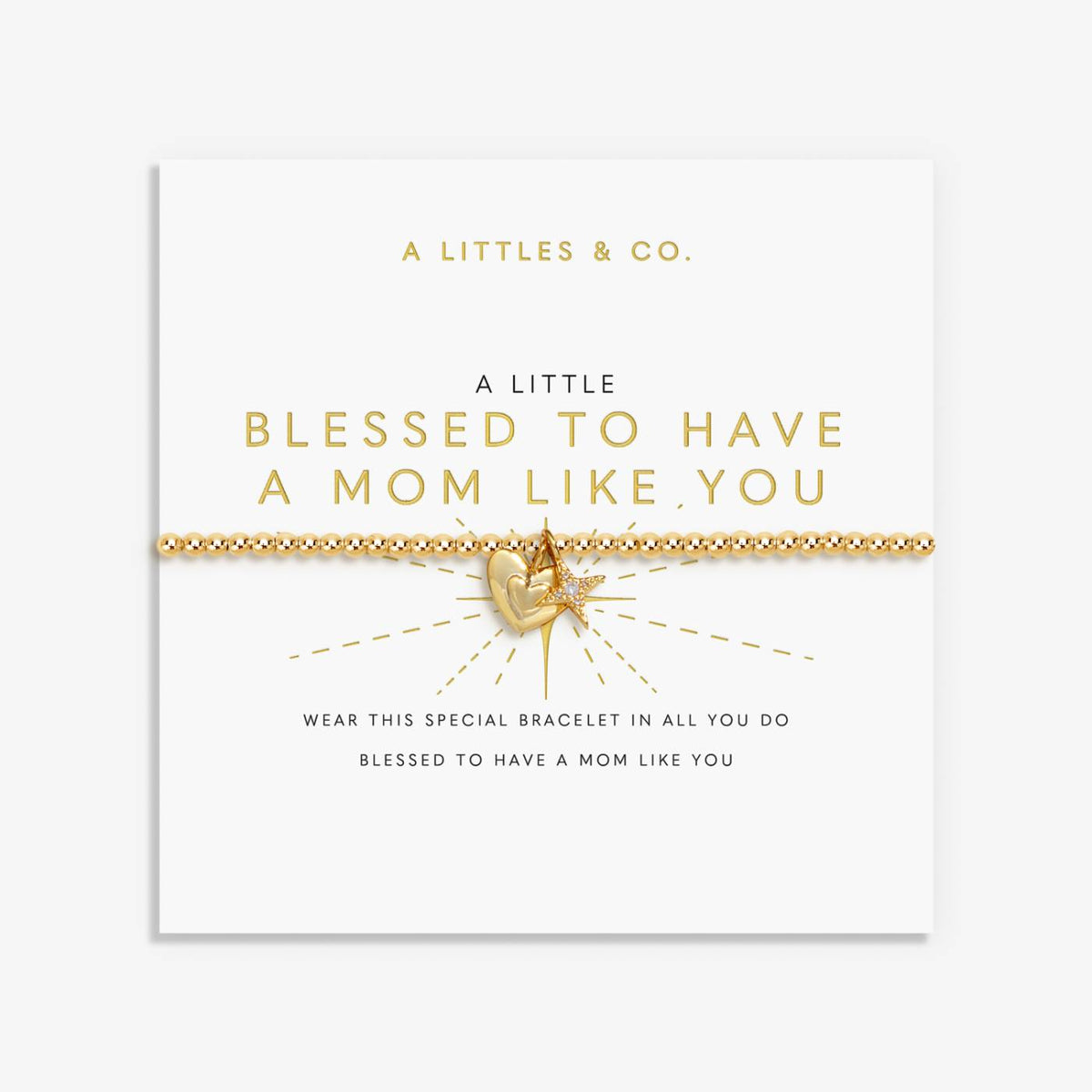 A Little 'Blessed To Have A Mom Like You' Bracelet In Gold-Tone Plating