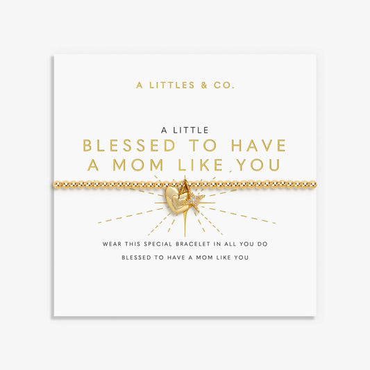 A Little 'Blessed To Have A Mom Like You' Bracelet In Gold-Tone Plating
