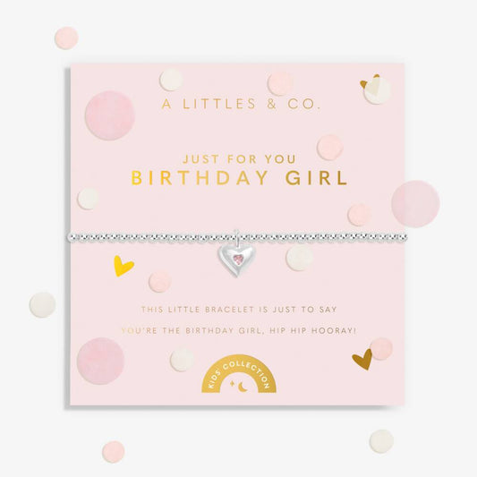 Kids' Confetti A Little 'Just For You Birthday Girl' Bracelet In Silver Plating