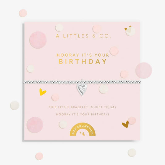 Kids' Confetti A Little 'Hooray It's Your Birthday' Bracelet In Silver Plating