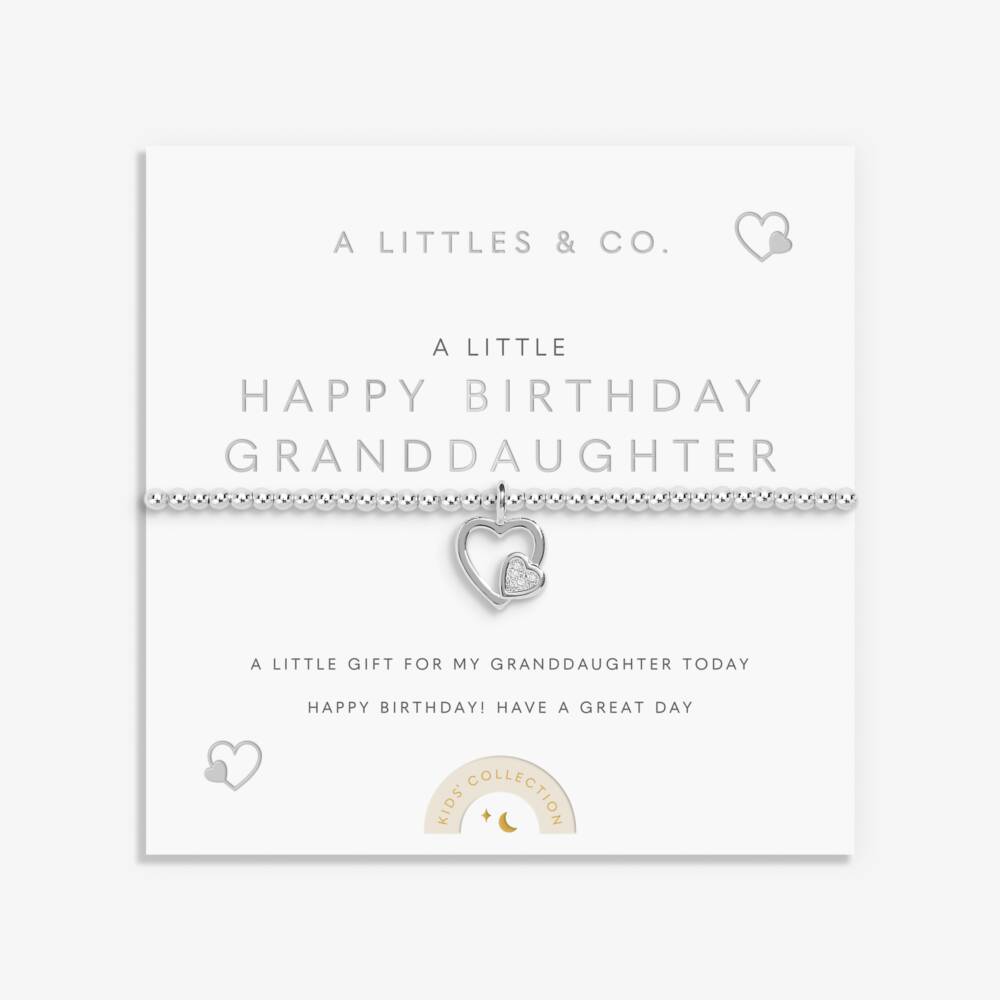 Kids' A Little 'Happy Birthday Granddaughter' Bracelet In Silver Plating