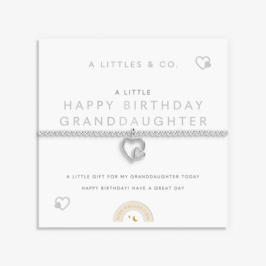 Kids' A Little 'Happy Birthday Granddaughter' Bracelet In Silver Plating