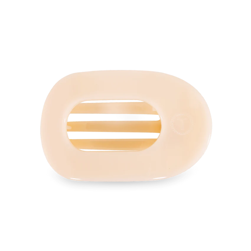 Almond Beige Flat Round Clip | Medium