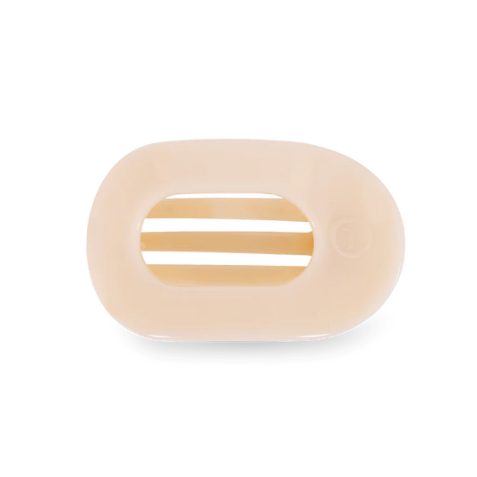 Almond Beige Flat Round Clip | Small