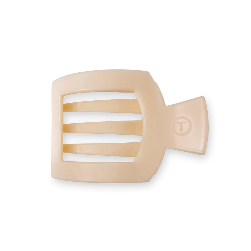 Almond Beige Small Flat Square Clip