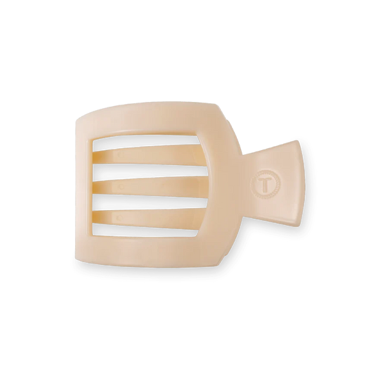 Almond Beige Small Flat Square Clip