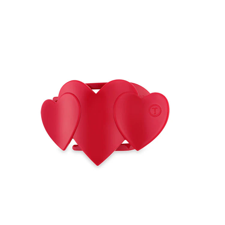 Red Heart to Heart Tiny Flat Hair Clip - Tiny