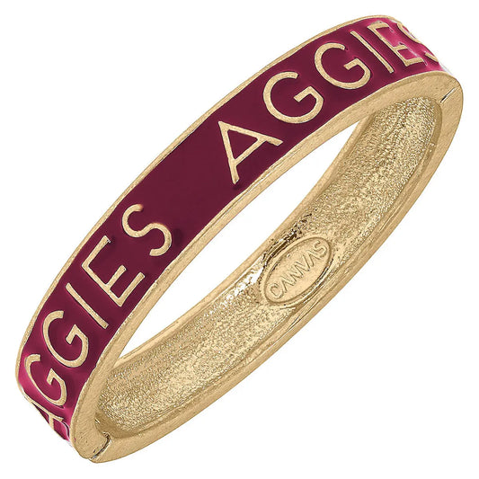 Texas A&M Aggies Enamel Hinge Bangle