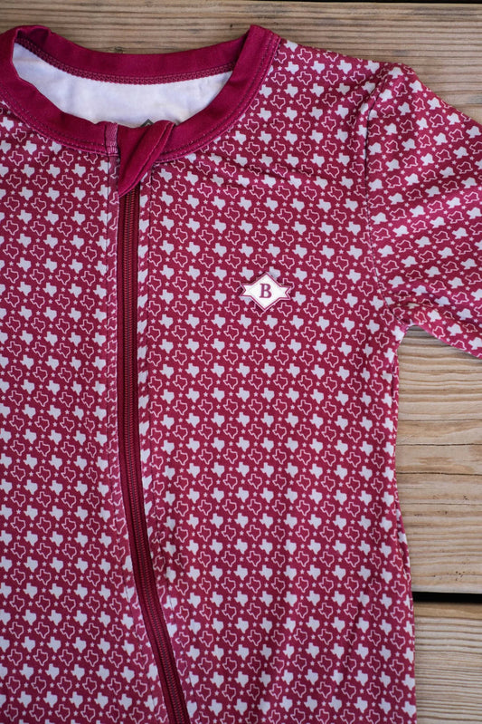 Baby Zip Up | Texas Maroon