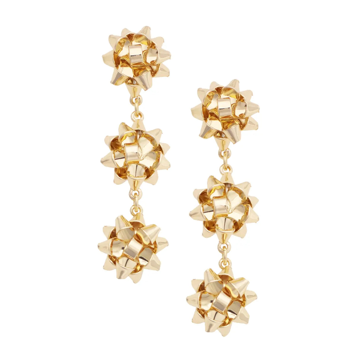 Tied Up with Bows Earrings in Shiny Gold