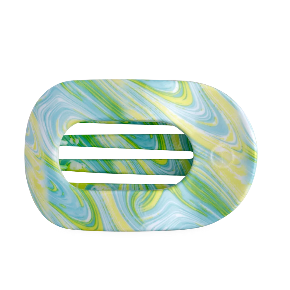 By the Sea Shore Large Flat Round Hair Clip