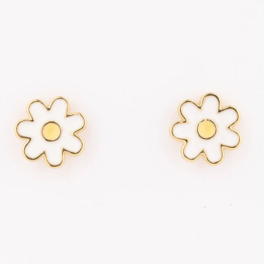 Earrings Luxe White Daisy