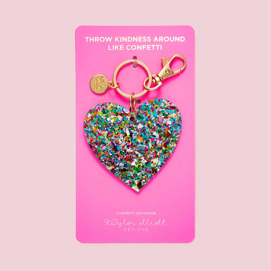 Keychain - Heart - Colorful Confetti