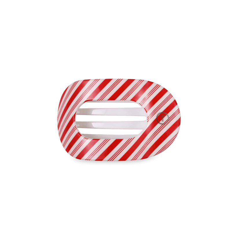 Candy Cane Crush Small Flat Round Hair Clip