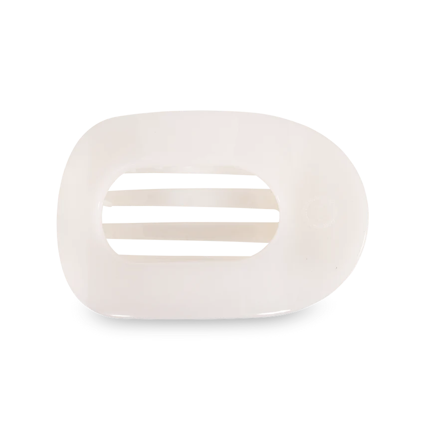 Coconut White Flat Round Clip | Large