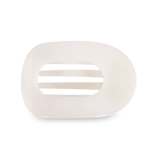 Coconut White Flat Round Clip | Large