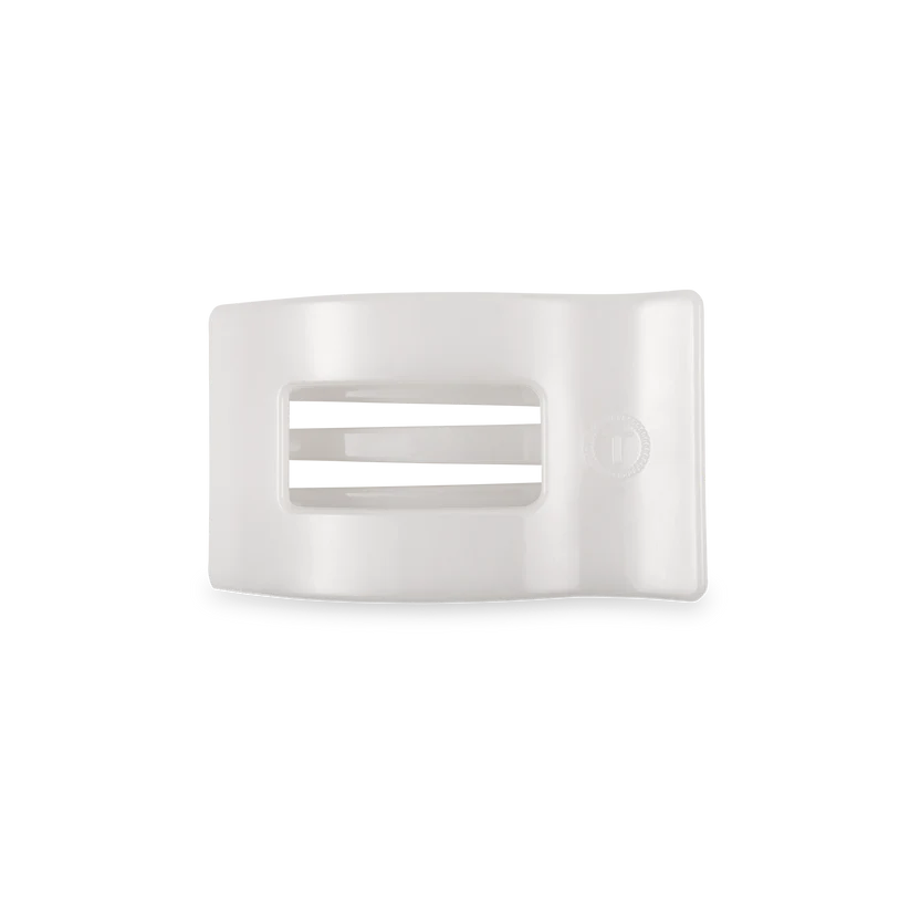 Coconut White Small Flat Rectangle Hair Clip