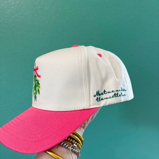 Meet Me Under the Mistletoe Canvas Cap