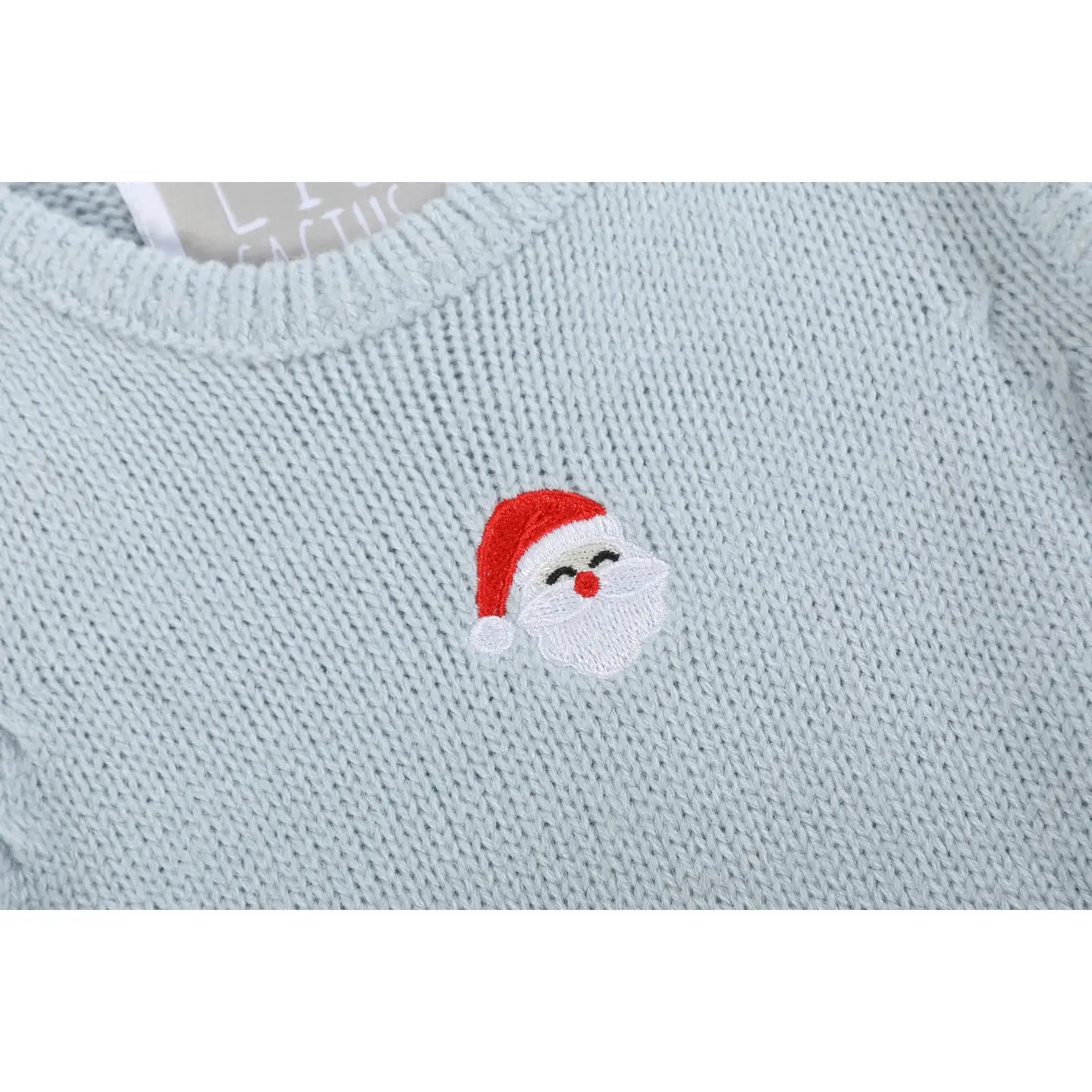 Light Blue Santa Knit Romper