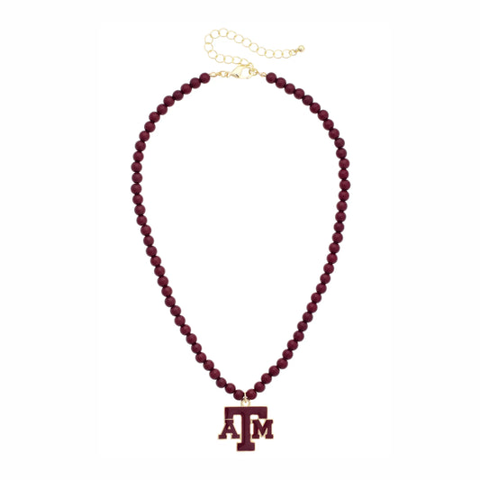 Texas A&M Aggies Beaded Logo Pendant Necklace