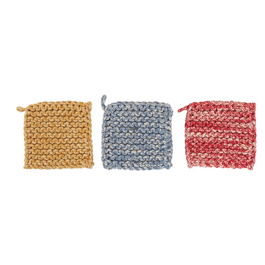 Melange Cotton Crocheted Pot Holder