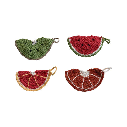 Cotton Crocheted Fruit Shaped Dish Scrubber w/ Loop Regular price