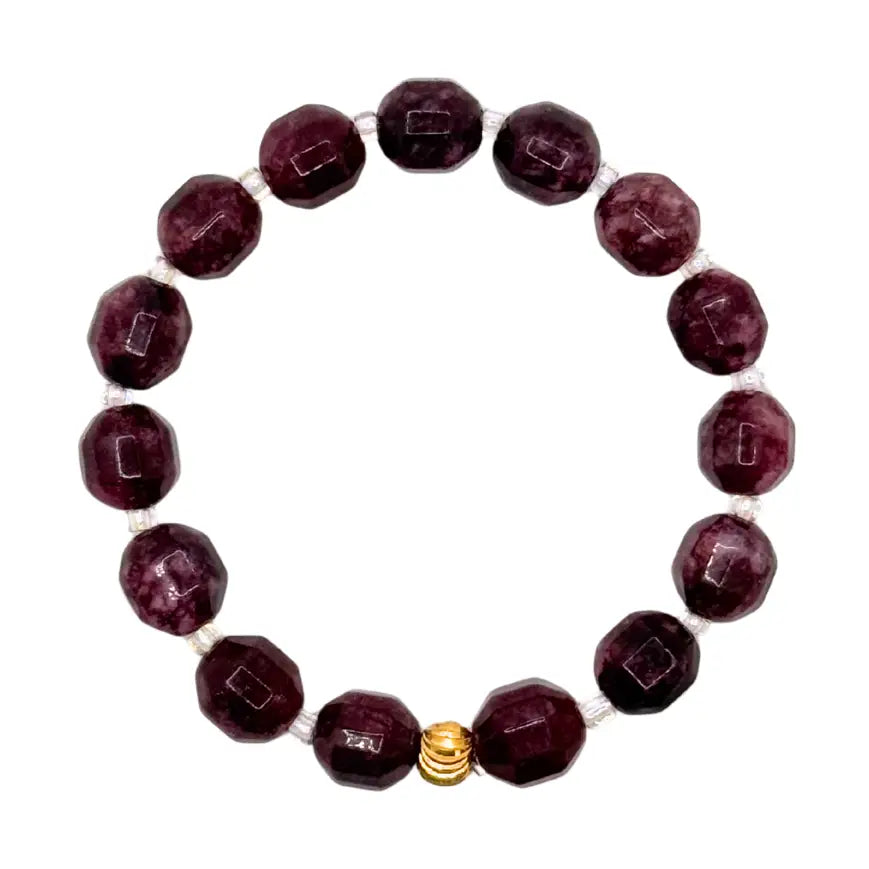 Mulberry Maroon Crystal Cut Bracelet