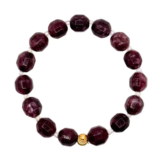 Mulberry Maroon Crystal Cut Bracelet